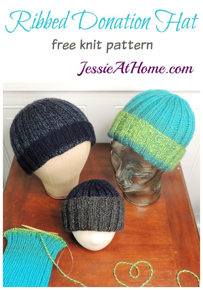 Ribbed Donation Hat free knit pattern by Jessie At Home