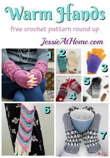 Warm Hands - free crochet pattern round up from Jessie At Home