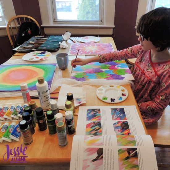 Happy Abstracts - painting book for kids and adults - review by Jessie At Home - making progress