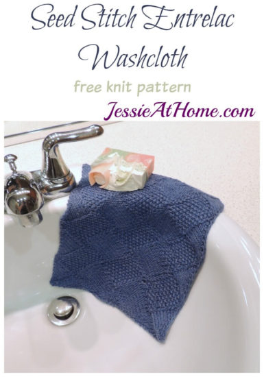 Seed Stitch Entrelac Washcloth free knit pattern by Jessie At Home