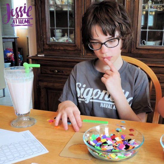 Marvelous Mosaics Orange Art Box Projects from Jessie At Home - thinking hard