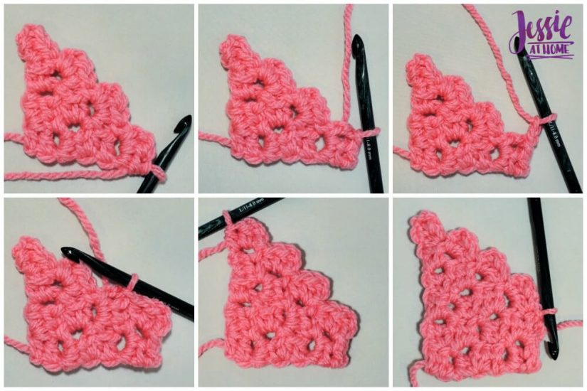 Scarf Squared Half Double Crochet C2C Box Stitch Tutorial - free crochet pattern and tutorial by Jessie At Home - Decrease Increase
