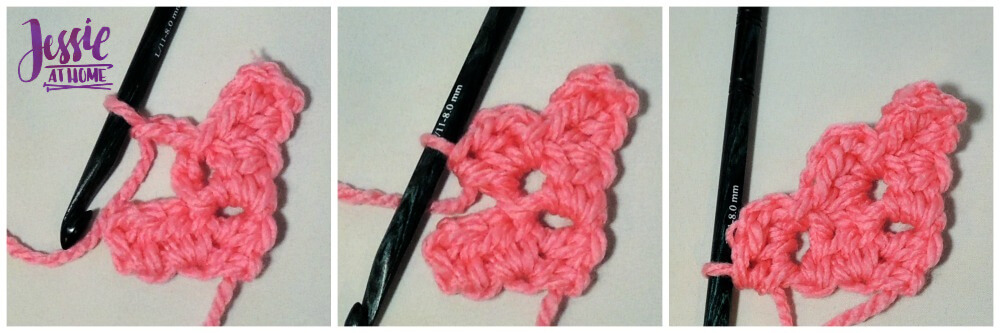 Scarf Squared Half Double Crochet C2C Box Stitch Tutorial - free crochet pattern and tutorial by Jessie At Home - Row 3 Squares 2 & 3