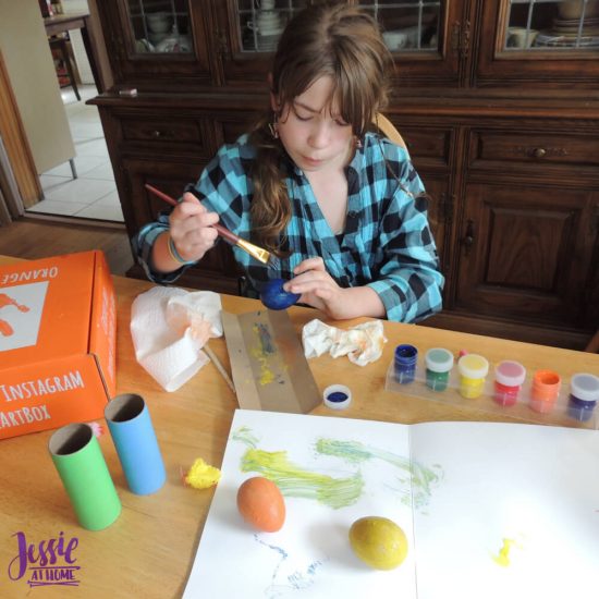 Bitty Birdies Orange Art Box Projects from Jessie At Home - Kyla creating