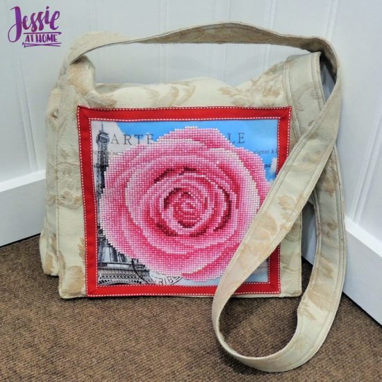 Diamond Dotz Messenger Bag Sewing Tutorial by Jessie At Home - front