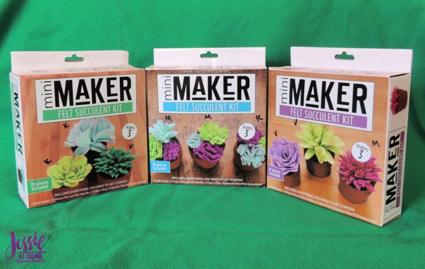 3 mini maker felt succulent kits review from Jessie At Home - boxes