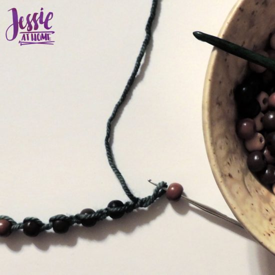 Crochet Necklace with Pendant and Beads by Jessie At Home - adding beads