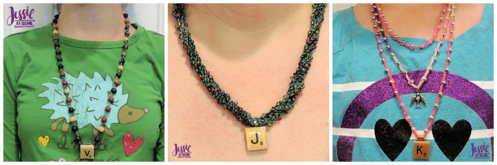 Crochet Necklace with Pendant and Beads by Jessie At Home - all 3