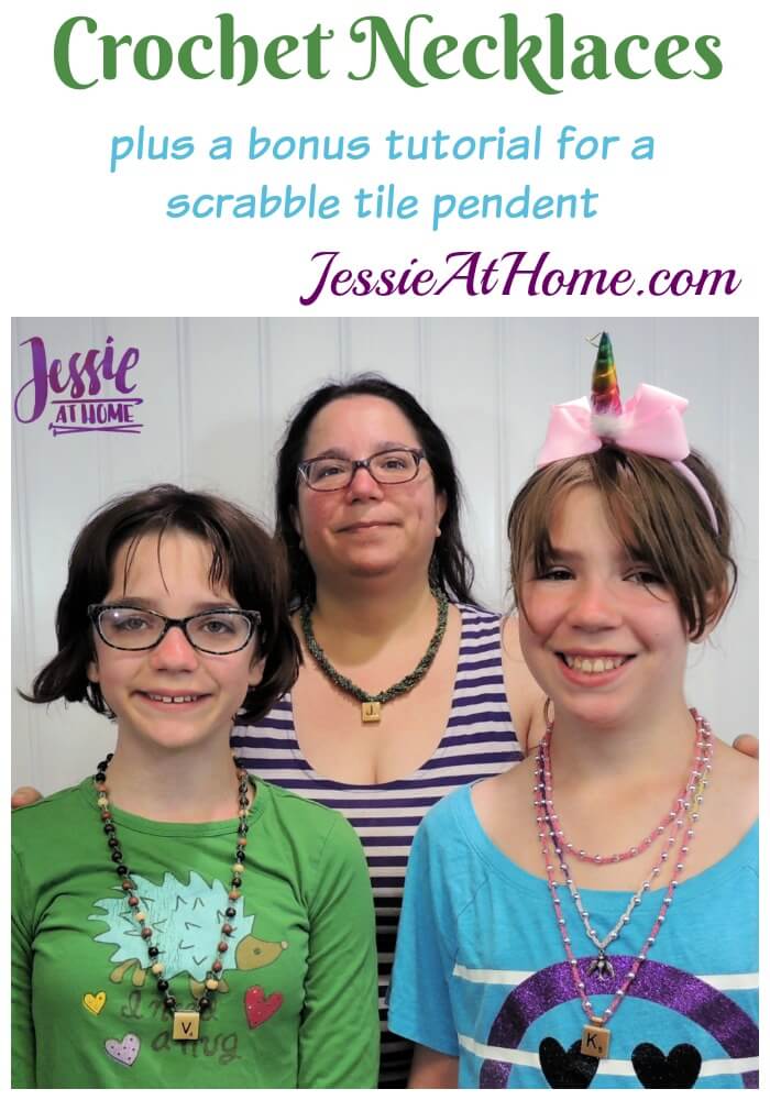 Crochet Necklace with Pendant and Beads by Jessie At Home