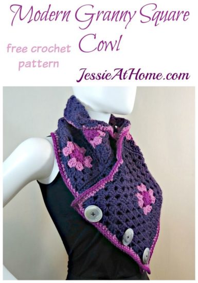 Modern Granny Square Cowl free crochet pattern by Jessie At Home