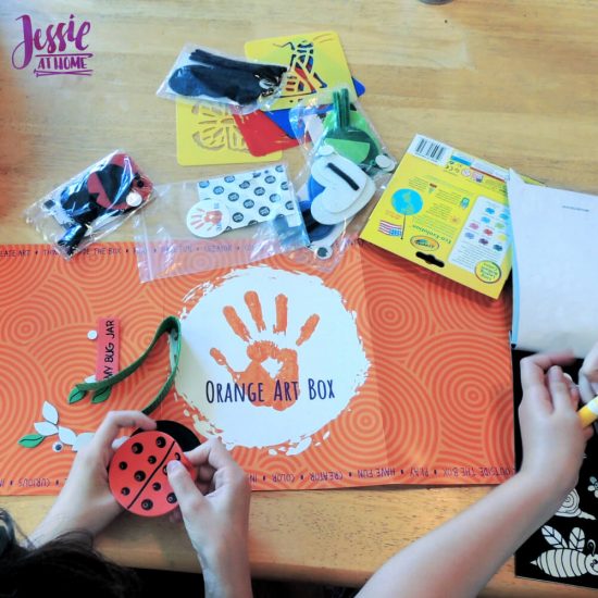 Bug Art For Kids - Buzzin' Bugs - July Orange Art Box Projects from Jessie At Home - ladybug lid