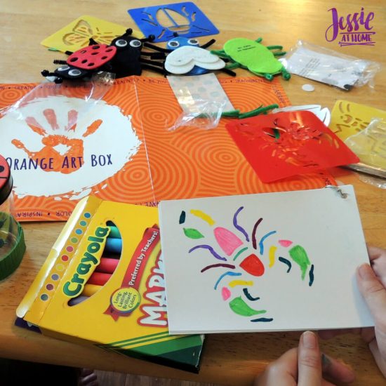 Bug Art For Kids - Buzzin' Bugs - July Orange Art Box Projects from Jessie At Home - scorpian