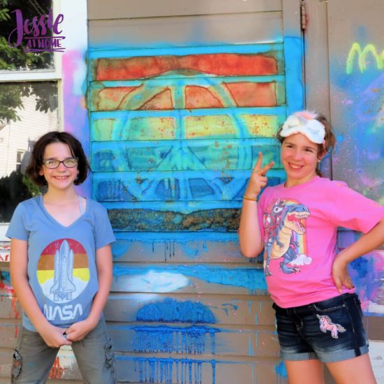 Spray Chalk and Art Birthday Fun - peace