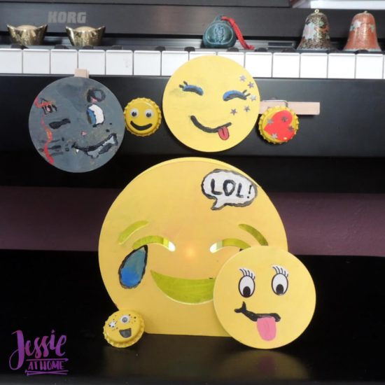 DIY Emoji Crafts For Kids - September Orange Art Box projects from Jessie At Home - light it up