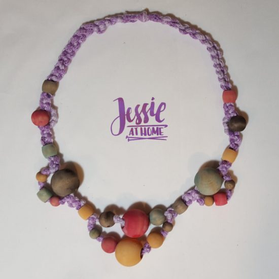 DIY Wooden Bead Necklace craft tutorial by Jessie At Home - Done