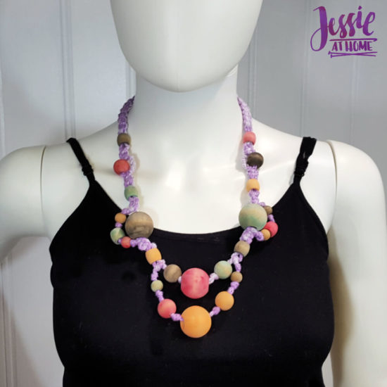 DIY Wooden Bead Necklace craft tutorial by Jessie At Home - Finished