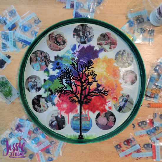 Family Tree photo transfer and Diamond Art craft by Jessie At Home - needs some finishing