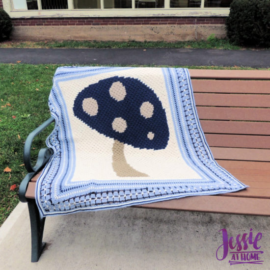 Vintage Style Crochet Afghan - Dancing Mushroom Blanket Pattern by Jessie At Home - 2