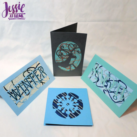 Iron-on Thread Layered Cards tutorial by Jessie At Home - Finished Cards