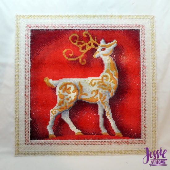 Holiday Reindeer Framed Diamond Art Tutorial by Jessie At Home - All Done