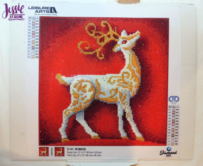 Holiday Reindeer Framed Diamond Art Tutorial by Jessie At Home - On Cardboard