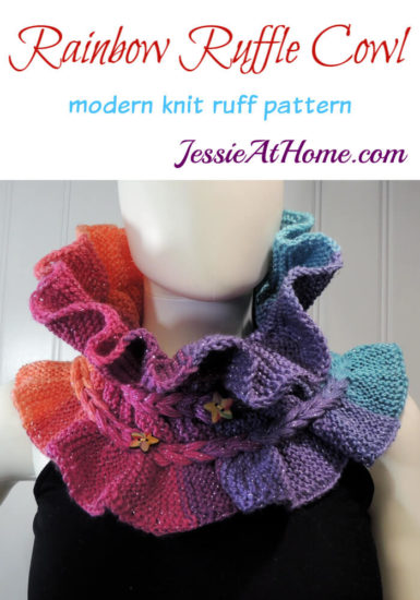 Rainbow Ruffle Cowl - modern knit ruff pattern by Jessie At Home