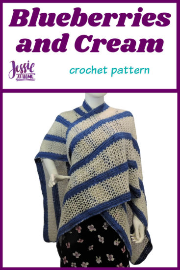 Blueberries and Cream Ruana crochet pattern by Jessie At Home - Pin 1