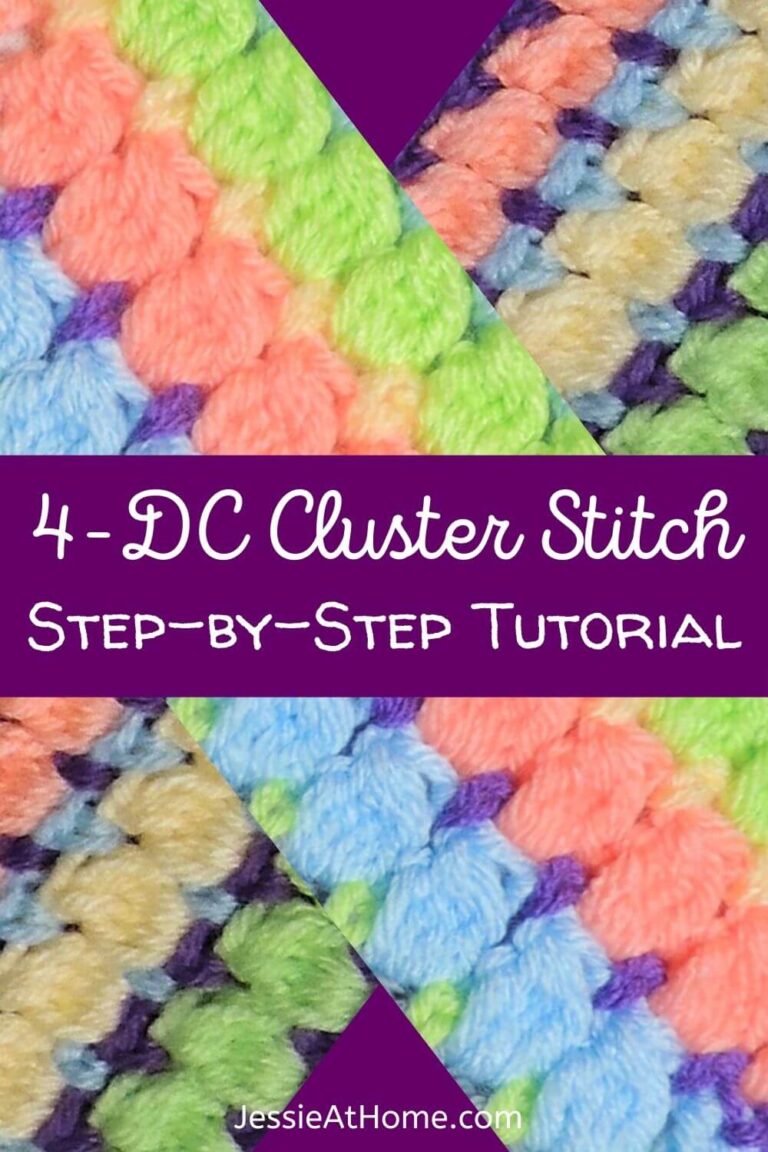 How To Crochet the 4 DC Cluster Stitch StepbyStep Tutorial Jessie