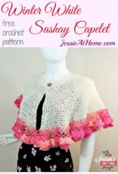 Winter White Sashay Capelet free crochet pattern by Jessie At Home Winter White Sashay Capelet free crochet pattern by Jessie At Home