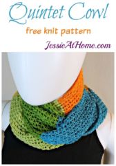Quintet Cowl free knit pattern by Jessie At Home Quintet Cowl lacy knit cowl free knit pattern by Jessie At Home