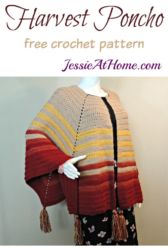 Harvest Poncho free crochet pattern by Jessie At Home crochet poncho made with fall colors - Harvest Poncho free crochet pattern by Jessie At Home
